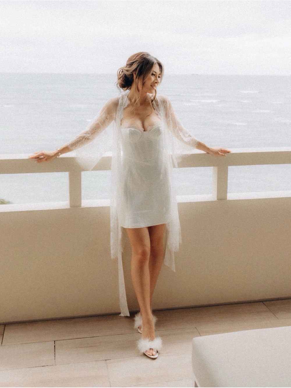 White Slip Dress with Built-In Bust Support